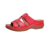 Women Summer Open Toe Slippers Casual Shoes for Relaxing Holiday Outdoors Perforated Design Great for Matching Jeans Comfortable Wedge Heel, red, 10 UK