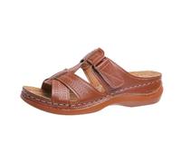 Women Summer Open Toe Slippers Casual Shoes for Relaxing Holiday Outdoors with Perforated Design, Ideal for Pair with Jeans, Comfortable Wedge Heel, brown, 10 UK
