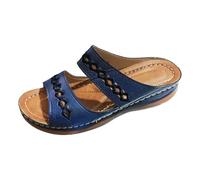 Women Summer Slippers, Embroidered Casual Open Toe Wedge Heel Sandals Comfortable Daily Wear, Marina, 8.5 UK