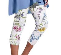 Women Summer Trousers Cheap Dresses for Women Tops for Women UK Clearance Under 10 Pounds Deals of The Day Sale Prime Capri Gym Leggings Women 3/4 Trousers for Women UK 26 Size White