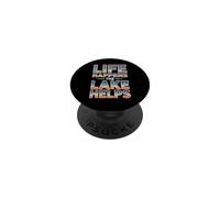 Women Summer Vacation Life Happens the Lake Helps PopSockets Adhesive PopGrip