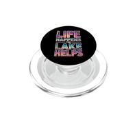 Women Summer Vacation Life Happens the Lake Helps PopSockets PopGrip for MagSafe
