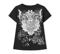 Women Summer Y2K Graphic Grunge T-Shirts Short Sleeve Punk Gothic Tee Tops Vintage 90s Aesthetic Clothes Streetwear (Black, S)