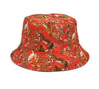 Women Sun Hats for Big Heads Summer Fashion Beach Adjustable Washable Cotton Bucket Hat Outdoors Ladies Visor Panama for (Red, One Size)
