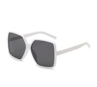 Women Sunglasses Large Frame UV Protection Square Slim Fashion Sun Protection Glasses, White, 141*143*60mm