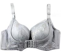 Women Super Boost Magic Enhancer Push up Bra Sets Gel Padded Side Support (34, Silver)
