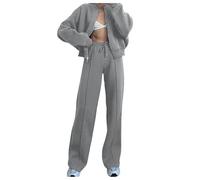 Women Sweat Suits 2 Piece Set Women's Fashion Sweatsuit Outfits Sport Suit Sets Yoga Clothes Uk for Pieces Womens Clothing Ladies Leisure Wear All White Outfit Linen Two Airport