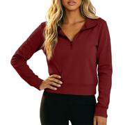 Women Sweatshirt,Casual Slim Fit Short Zip Mock Neck Sweatshirt For Classic Solid Long Sleeve Jacket Style Top With Front Zipper Modern Everyday Wear