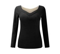 Women Sweatshirt Sleeveless Bra Thermal Undershirts with Lace for Winter V Neck Thermal Top Warm Thermal Underwear Top Ladies Plus Size Shirts Daily Deals Clearance Black