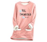 Women Sweatshirt,Women'S Long Sleeved Round Neck Fleece Pocket Yes I M Still Old Printed Pullover Sweatshirt Thick Warm Shirt Winter Top