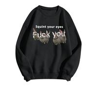 Women Sweatshirts Uk,Women'S Interesting Printed Round Neck Pullover Street Long Sleeve Pullover Hoodie
