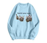 Women Sweatshirts Uk,Women'S Interesting Printed Round Neck Pullover Street Long Sleeve Pullover Hoodie