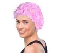 Women Swim Caps - Stylish Handmade Bathing Caps for Women Swimming | Floral Petal Design Swim Cap, Flower Retro Cap for Long/Short Hair, Swimming Hat for Hair Protection Pool Beach Vacation