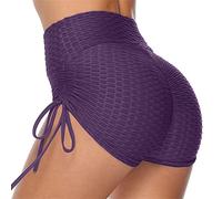 Women Swim Shorts High Waisted - Ladies Summer Shorts With Adjustable Ruched Side Tie Hot Pants Soft Bikini Bottoms Stretchy Athletic Running Activewear Casual Holiday Clothes