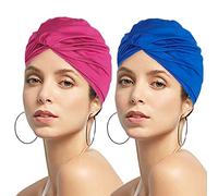 Women Swimming Cap Ear Protection Swim Cap Swimming Hat Ladies Bathing Shower Hat Super Elastic Pool Beach Surfing Water Sports Hair Bonnet Beanie Chemo Sleep Head Wrap Turban for Long Short Hair