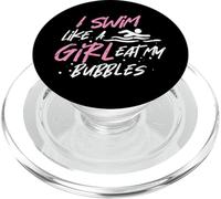 Women Swimming I Swim Like a Girl Eat My Bubbles Swimmer PopSockets PopGrip for MagSafe