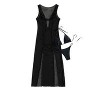 Women Swimsuit Thong 3Pieces Bandages Swimming Suit Wrap Highly Cut Beachwears Halters String For Bikinis With Coverups Women's Swimsuits Set Lacing Up For Bikinis Swimwears Thong Swimsuits Wrap