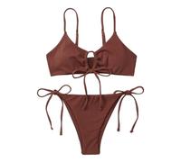 Women Swimwear Set String Bikinis Top and Side Side Adjustable Bottom Two Pieces Triangle Bathing Suit Swimsuit