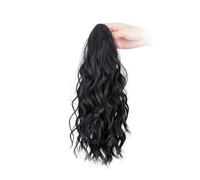 Women Synthetic Claw Clip In Ponytail Curly Blonde Brown Short Hairpiece Fluffy Hair Extensions Daily use(1B)