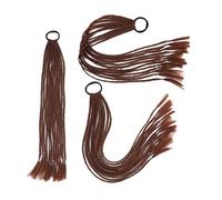 Women Synthetic Dirty Braided Ponytail Wig Elastic Rubber Band Braiding False Braid Hair Extensions Daily(33)