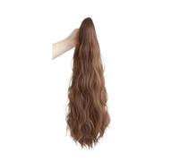 Women Synthetic High Ponytail Wig Braid Wavy Clip-on Simulation Hair Increases the Volume Hair Extensions(Light Brown)