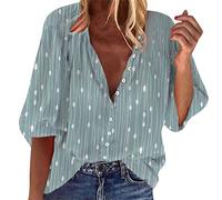 Women T Shirts Women's O-Neck Loose Fit Short Sleeve T-Shirt Casual Leaf Print Ladies Pullover Tees Tops for Outdoor Summer Summer Work Tops for Women UK Top (E, XXXXXL)