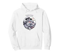 Women Tai Chi, Vintage Historic Retro Drawing, Harmony Flow Pullover Hoodie