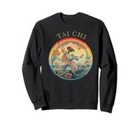 Women Tai Chi, Vintage historic Retro drawing, Harmony Flow Sweatshirt