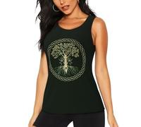 Women Tank Tops Sleeveless Vest Norse Viking Goddess Wiccan Wicca Pagan for Casual Gym Athletic Running Workout Shirt Black