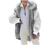Women Teddy Jacket Clearance Thick Teddy Fleece Jackets Ladies Full Zip Winter Warm Fuzzy Coats Fluffy Fleece Hoodie Sherpa Jacket Plus Size Plush Hood Coat Casual Jumper Outerwear with Pockets S-5XL