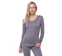 Women Thermal Underwear Jumper Vest Top by Outland; Base Layer; Soft Lightweight Warm Fleece Heather Grey