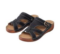 Women Thick Platform Slip On Sandals, Ladies Open Toe Slide Heel Mule, Lightweight Non-Slip Sandals, Thick-Soled Wear-Resistant Walking Shoes for Movie Dates And Leisure Hangouts