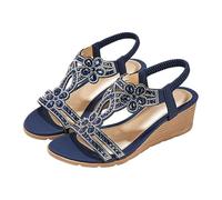 Women Thick Soled Bohemian Sandals, Womens Soft Sole Arch Support Mules Wide, Non Slip Quick Drying Mules Slippers Lightweight Breathable walking Shoes for City Shopping And Street Wandering