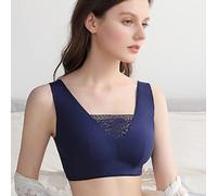 Women Thin Mastectomy Camisole Bras Adjust Plus Size Lingerie Pocket Bra For Post Surgery Women Silicone Breastforms (Color : Blue, Size : L/Large)