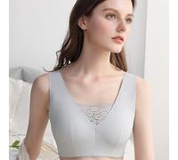 Women Thin Mastectomy Camisole Bras Adjust Plus Size Lingerie Pocket Bra For Post Surgery Women Silicone Breastforms (Color : Grey, Size : L/Large)