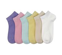 Women Thin Socks Rayon Bamboo Ankle Silky Quarter Anti Odor Casual Summer Socks 6 Pairs, Assorted6, 3-7
