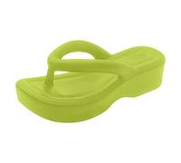Women Thong Sandals Thick Bottom rch Support Flip Flops Yoga Mat Comfort Cushion Slippers hock Absorbing Rubber Sole Breathable Glamour Temperament Beach Sandals for Summer Beach (Green, 6)