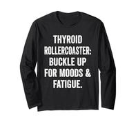 Women Thyroid Symptom Ride Up Down Thyroid Support Warrior Long Sleeve T-Shirt