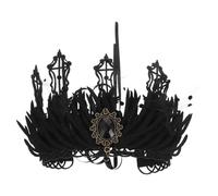 Women Tiara Hairband Halloween Season Gothic Vintage Baroque Crown | Fabric, Black Colour, Lightweight Comfort, for Queen Costumes, Pageants, Photo Shoots, 1 X Tiara