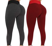 Women TIK Tok Leggings 2pcs,Honeycomb Butt Lifting Yoga Pants High Waist Tummy Control Gym Running Tights KaloryWee