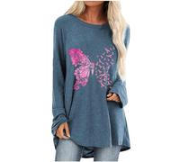 Women Tops Fall Long Sleeve Crewneck Breast Cancer Shirts Dressy Casual Tunic Blouse Loose T Shirts Breast Cancer Cwareness Sweatshirts Baggy Comfy Pullover Trendy Blouses