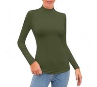 Women Tops Long Sleeve Women’s Long Sleeve Sleeveless Mock Turtle Neck Tops Basic Stretchy Underwear Layer Tee Shirts T Pink Blouses Loose Cotton for Women