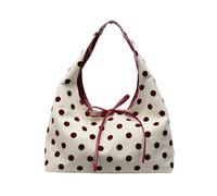 women tote bag casual work bag slouchy tote bag trendy shoulder bag sweet polka dot hobos bag gift hobos purse for women, red