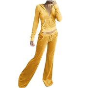 Women Tracksuit 2 Piece Outfits Velour for Velvet Jogging Workout Sets Ladies Zip up Hoodie Sweatshirt Elastic Waish Pants Set Plain Sport Activewear Fashion Casual Long Sleeve Suit Loungewear