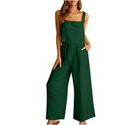 Women Tracksuit Linen Cotton Two Piece Sets for Women Crewneck Solid Sleeveless Vest Wide Leg Cropped Trousers Womens Lounge Wear Sets Baggy Pants Co Ord Sets for Women Summer Plus Size Leisure Suits