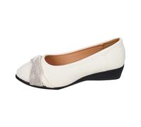 Women Trainers-Womans Trainers-Elegant Round Toe Slip On Casual Shoes For With Crystal Embellishments Comfortable Flat Sole Everyday Footwear For All Day Wear Wide Fit (White- 4)