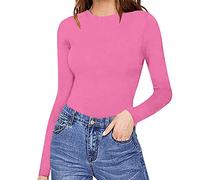 Women Transparent Dress Round Neck Comfortable On Skin Tops Sexy Bodysuits Women Clothing Night Dress Women Sexy, Hot Pink, XXL
