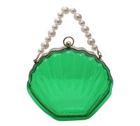 Women Transparent Shoulder Bag Fashion Beads Chain Crossbody Bag Acrylic Clear Shell Handbag Purse Female Messenger Bag, Green, 20*17*7cm