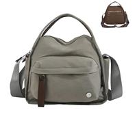 Women Trendy Nylon Crescent Crossbody Purses Underarm Shoulder Bag, Soft Top Handle Handbag Purse (Gray,Large)