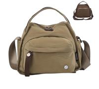 Women Trendy Nylon Crescent Crossbody Purses Underarm Shoulder Bag, Soft Top Handle Handbag Purse (Khaki,Large)